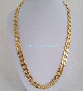 Heavy mens 18k solid yellow gold GP necklace chain FA09  