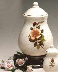 Ceramic Rose Cremation Urn   Individual  
