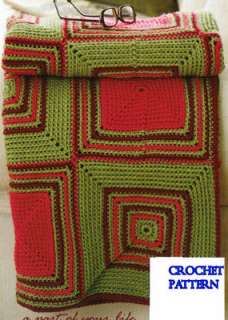 Matching Afghans & Pillows Crochet Knit Patterns Basket  