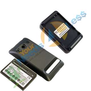 NEW 2x 3500mAh extended battery HTC Evo 4G + Black Back Cover + Dock 