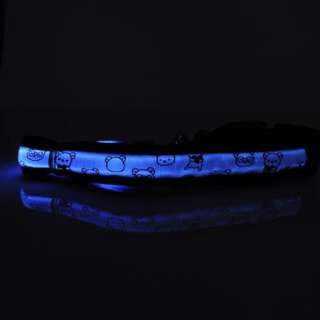 LED Light Safety Night Pet Dog collar Length 38 52cm  