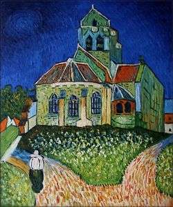   Hand Painted Oil Painting Repro Van Gogh Church at Auvers  