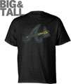 Atlanta Braves Big & Tall Majestic Black on Black Logo T Shirt
