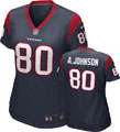 Andre Johnson Womens Jersey Home Blue Game Replica #80 Nike Houston 
