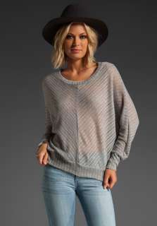 KRISA Caspian Mesh Boyfriend Sweatshirt in Heather  