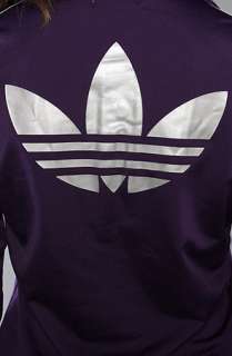 adidas The Firebird Track Top in Eggplant Metallic Silver  Karmaloop 