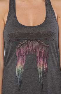 Wildfox The Light Feather Baggy Boy Tank in Heather Black  Karmaloop 