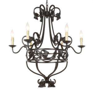 Hampton Bay 6 Light Hanging Oil Rubbed Bronze Chandelier  DISCONTINUED 