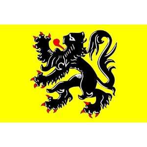 Fahne Brabant Wallonien schwarzer Löwe   Gelber Grund  