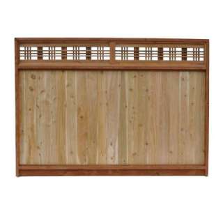 ft. x 8 ft. Western Red Cedar Horizontal Lattice Top Fence Panel 