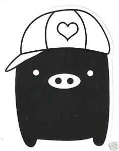 Monokuro Boo Vinyl Sticker Decal ~ San X Black Pig Cap  