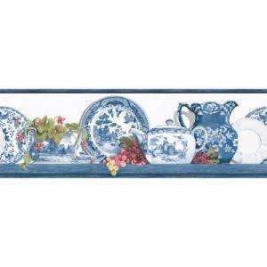 The Wallpaper Company 6.83 in X 15 Ft Blue Willow Border WC1282925 at 