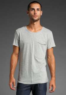SHADES OF GREY BY MICAH COHEN Pocket Tee in Heather Grey Jersey at 