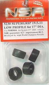 NSR 5230 SUPER GRIP LOW PROFILE TIRES (4) 1/32 SLOT CAR PARTS  