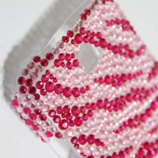Bling Diamond Pink Zebra Hard Case Cover For Samsung Galaxy mini S5570