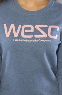 WeSC The WeSC Crewneck Sweatshirt in Indigo Melange  Karmaloop 