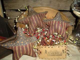 Pattern~Primitive Patriotic Flag Star~Americana~Ornies  