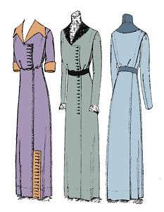 E4929   Ladies Edwardian Dress With Two Collar Option  