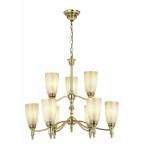 Home Decorators Collection Keswick 9 Light Brushed Brass Two Tier 
