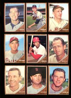 1962 TOPPS BASEBALL LOT OF 92 MOSTLY DIFFERENT EXMT *12395  
