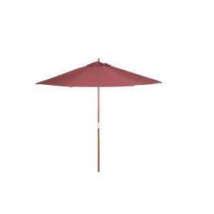 Ft. Red Olefin Wooden Market Umbrella DISCONTINUED YJDWU 90 RED at 