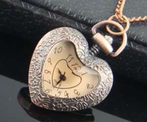 Quartz Heart Pocket Watch Necklace Pendant ladies pocket watches 