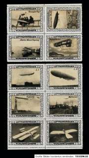 25 Reklamemarken Luftfahrerdank Zeppelin Luzern Berlin Flugzeug um 