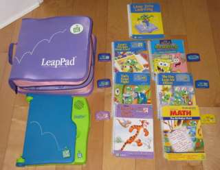 Leap Pad Frog Learning System Pink/Purple Case 7 Books  