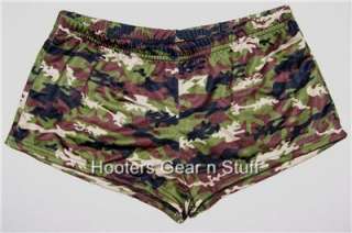   100% AUTHENTIC HOOTERS GIRL NEW STYLE SEXY CAMO HOOTERS SHORTS XXS   L