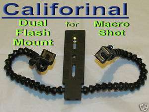 Dual Mount Arm Macro Shot Flexible Flash bracket Speedlight Canon 
