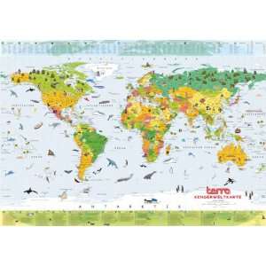 Terra Kinderweltkarte 100cm x 70cm  Weltkarte für Kinder mit über 
