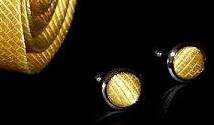 Luxury Yellow Gold Silk Tie Set by Paul Malone + 506CH  