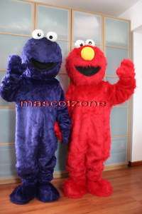 Sesame Street Elmo and Cookie Monster Mascot Costume  