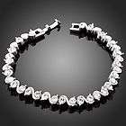   elegant chain lady linked Bracelet Swarovski Crystal 18K rose gold GP