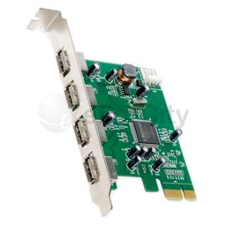 SYBA PCI e 4 port USB 2.0 Controller Card with MCS9990 Chipset SY 