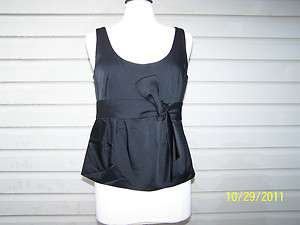 Black Ann Taylor Holiday Camisole Tank Cami Top Bow Size 10  