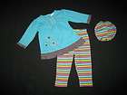 NEW Teal Sequin Daisies Pant & Hat Girls Clothes 3m Fall Winter Baby 