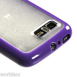 Motorola Atrix 2 MB865 Soft TPU Candy Case Hard Cover Clear/ Purple 