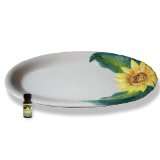 ovale Servierplatte im Sonnenblumenmotiv   Servierplatte, Keramik 