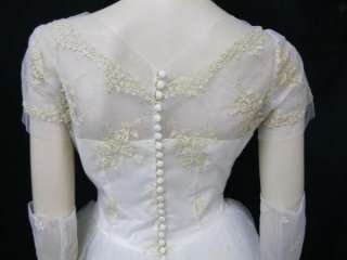   Wedding Dress Gauntlets Tea length Lace Sweetheart Neckline S  