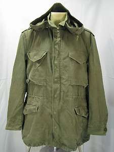 VTG M 51 Military Army Green Parka Coat Jacket Hoodie Conmar Zipper 