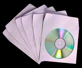 1000 CD DVD Paper Sleeve Clear Window Fold Over w/ Lock  