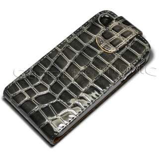 New Brown Alligator flip case holster for iphone 4G 4S  