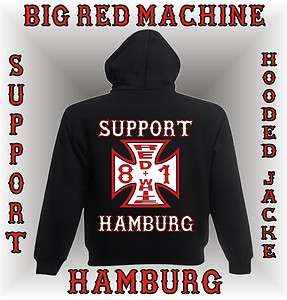   SUPPORT Kapuzen Jacke Hamburg IRON CROSS S M L XL XXL ZIP Hoodie