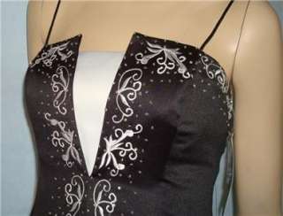 NWT NIKI LIVAS Black White Beaded Embroidered Prom Formal Dress Sz 4 