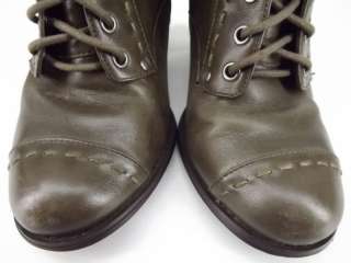 Womens boots olive green leather Seychelles 8.5 M ankle cap toe dress 