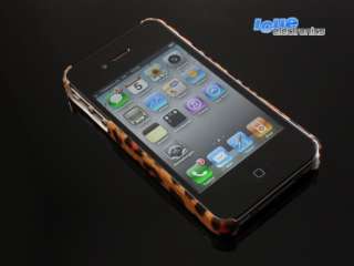 Passgenaues Leopard Design Back Cover für Ihr iPhone 4 in ORANGE 