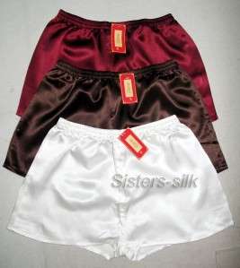 100% Silk Mens Boxer/Shorts S~3XL #SU215 ◆Free p&p  