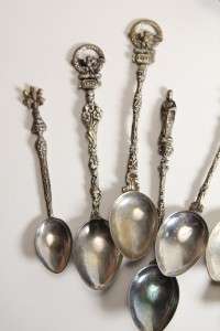   Italian Silver Demitasse Spoons15.7oz Bordini Montagnani Italy Ornate