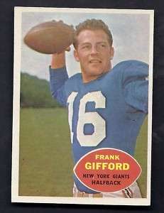 Frank Gifford New York Giants 1960 Topps Card #74  
